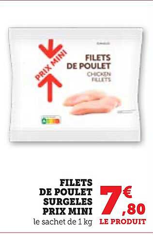 FILETS DE POULET SURGELES PRIX MINI