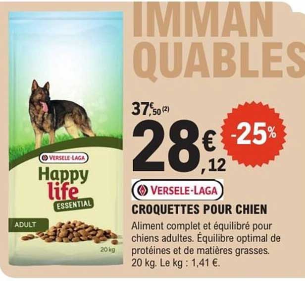 Happy life Essential Croquettes pour chien