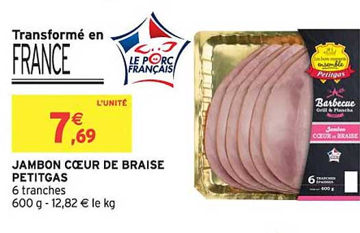 JAMBON COEUR DE BRAISE PETITGAS