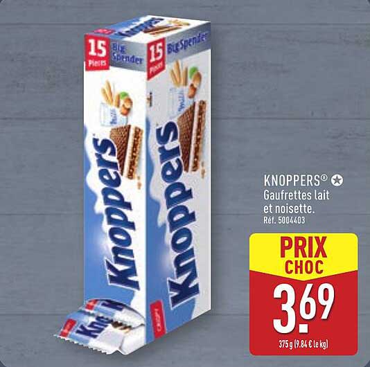 KNOPPERS® Gaufrettes lait et noisette.