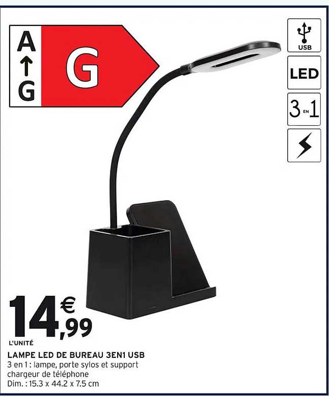 LAMPE LED DE BUREAU 3EN1 USB