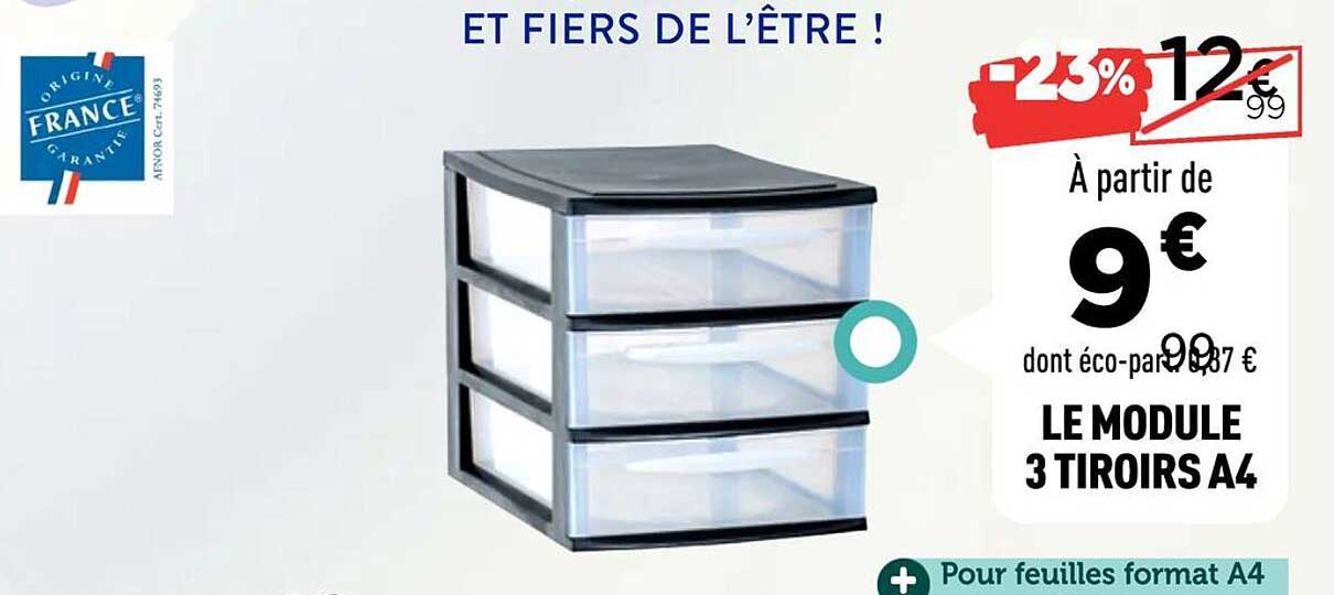 LE MODULE 3 TIROIRS A4