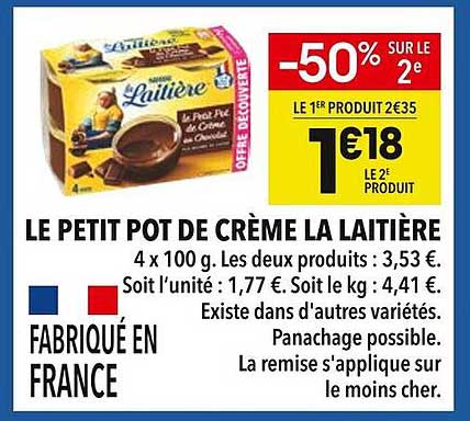 LE PETIT POT DE CRÈME LA LAITIÈRE