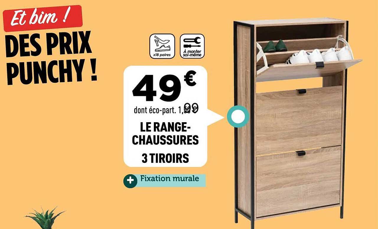 LE RANGE-CHAUSSURES 3 TIROIRS