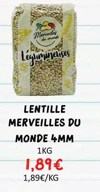 LENTILLE MERVEILLES DU MONDE 4MM