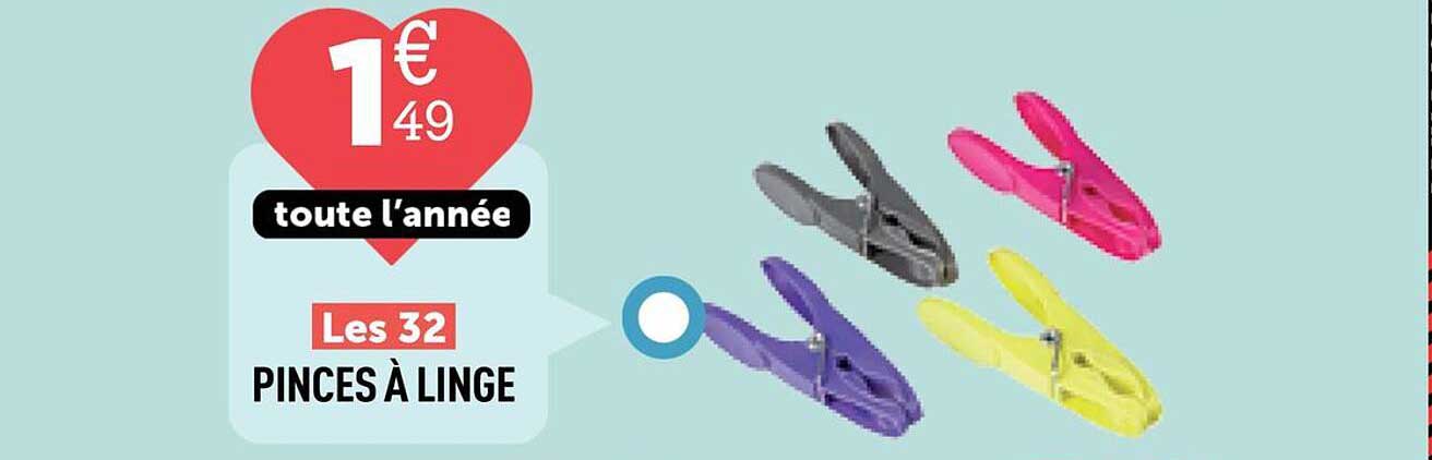 Les 32 PINCES À LINGE