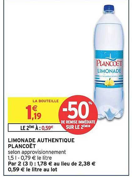 LIMONADE AUTHENTIQUE PLANCOËT