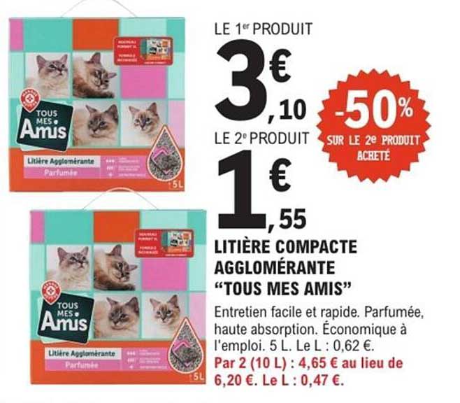 LITIÈRE COMPACTE AGGLOMÉRANTE "TOUS MES AMIS"