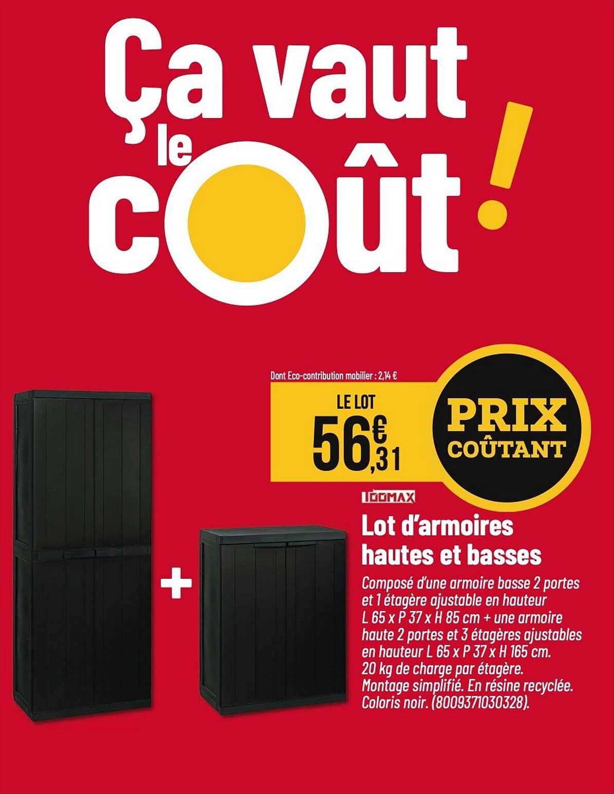 Lot d'armoires hautes et basses