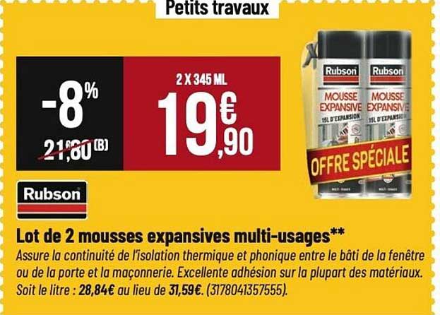 Lot de 2 mousses expansives multi-usages