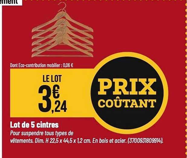 Lot de 5 cintres