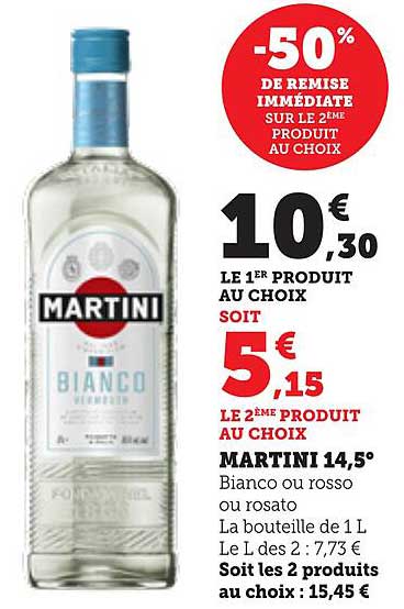 Martini Bianco ou Rosso ou Rosato