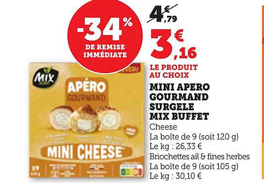 MINI APERO GOURMAND SURGELE MIX BUFFET
