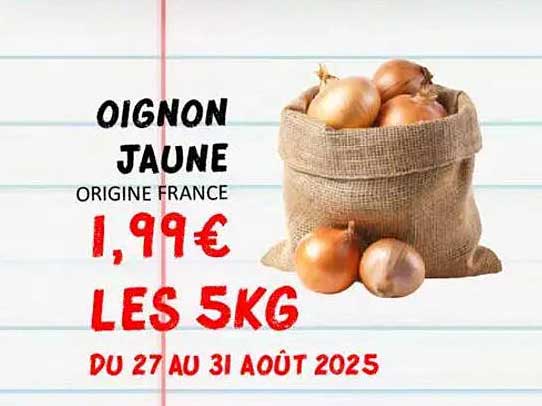 OIGNON JAUNE ORIGINE FRANCE