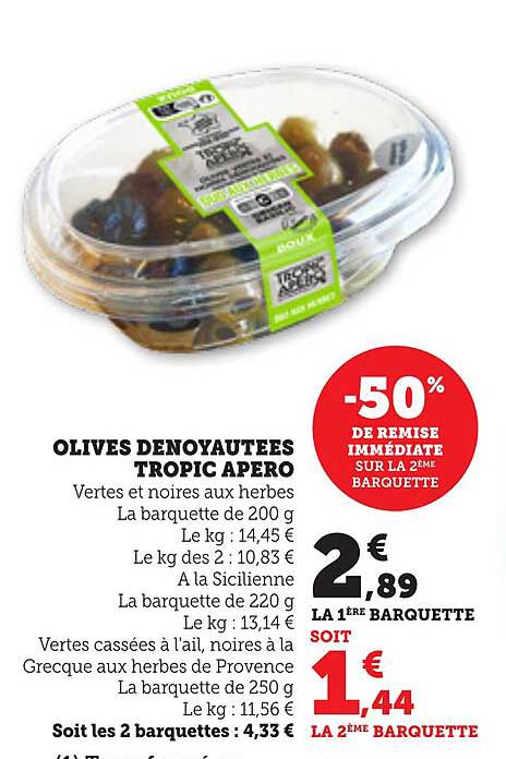 OLIVES DENOYATEES TROPIC APERO