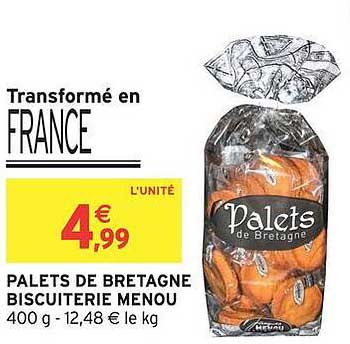 PALETS DE BRETAGNE BISCUITERIE MENOU