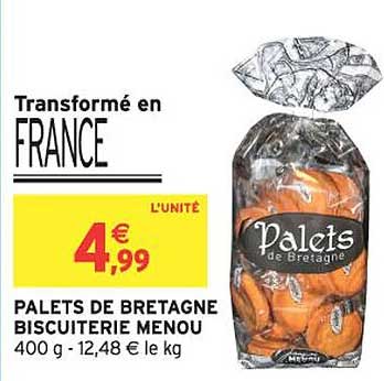 PALETS DE BRETAGNE BISCUITERIE MENOU