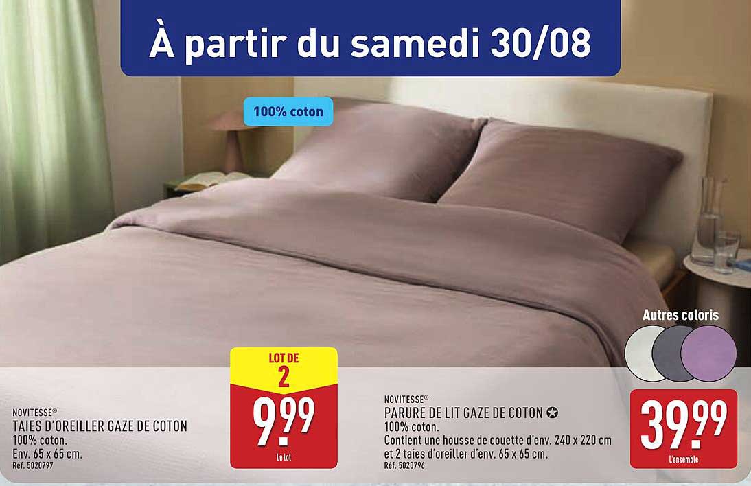 PARURE DE LIT GAZE DE COTON
