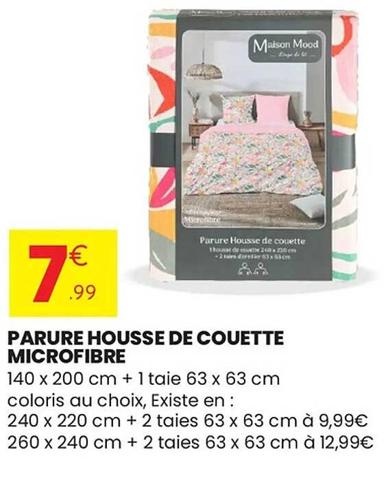 PARURE HOUSSE DE COUETTE MICROFIBRE