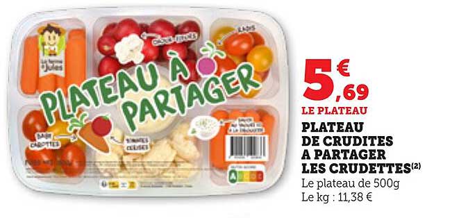 PLATEAU DE CRUDITES A PARTAGER