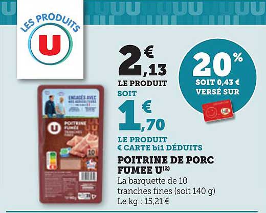 Poitrine de porc fumée U
