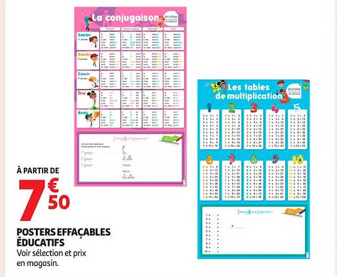 POSTERS EFFACABLES ÉDUCATIFS