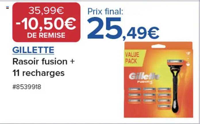 Rasoir fusion + 11 recharges