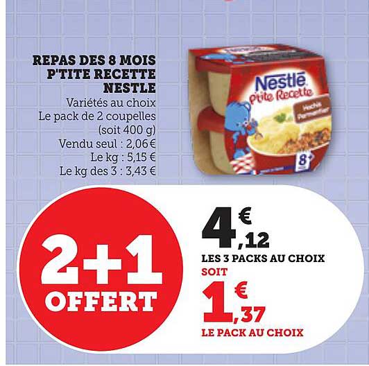 REPAS DES 8 MOIS P'TITE RECETTE NESTLÉ