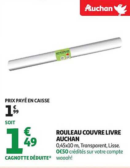 ROULEAU COUVRE LIVRE AUCHAN