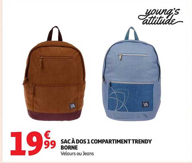 SAC À DOS 1 COMPARTIMENT TRENDY BORNE
