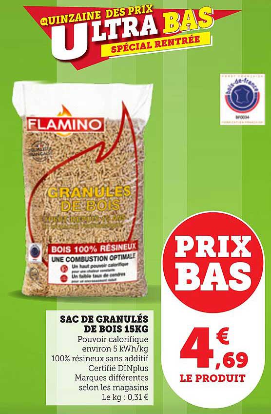Sac de granulés de bois 15kg
