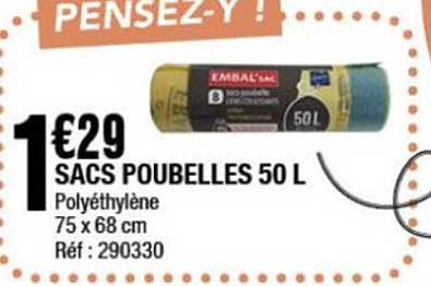 SACS POUBELLES 50 L
