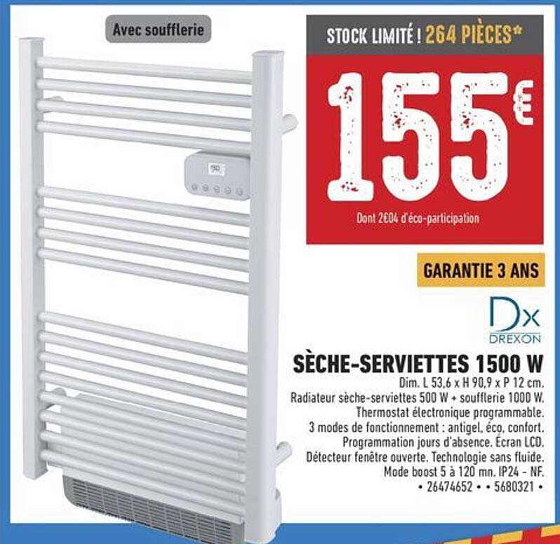 SÈCHE-SERVIETTES 1500 W