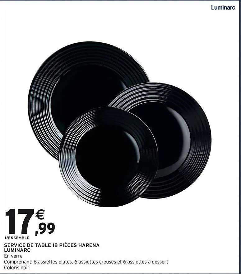 SERVICE DE TABLE 18 PIÈCES HARENA LUMINARC
