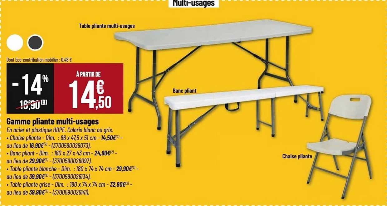 Table pliante multi-usages