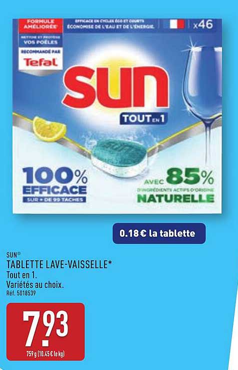 TABLETTE LAVE-VAISSELLE SUN TOUT EN 1