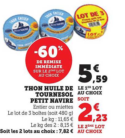 THON HUILE DE TOURNESOL PETIT NAVIRE