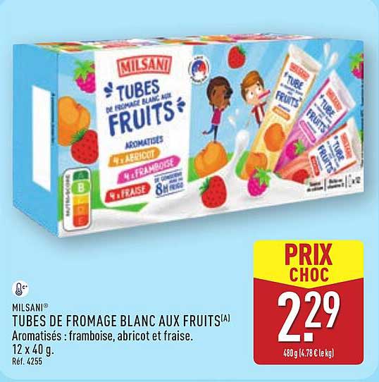TUBES DE FROMAGE BLANC AUX FRUITS