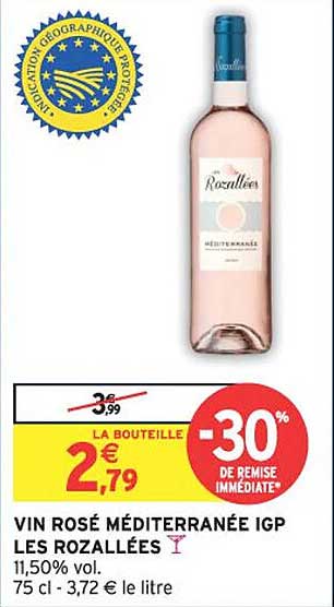 VIN ROSÉ MÉDITERRANÉE IGP LES ROZALLÉES