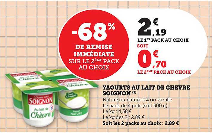 YAOURTS AU LAIT DE CHEVRE SOIGNON