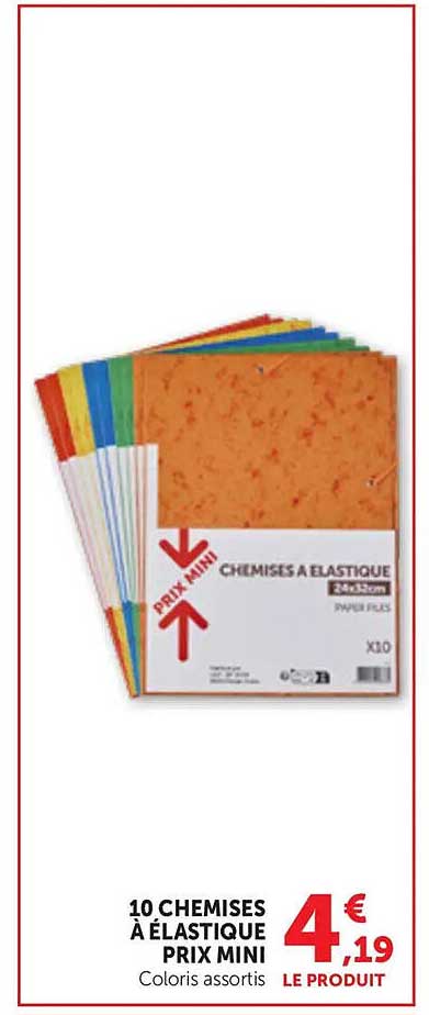 10 CHEMISES À ÉLASTIQUE PRIX MINI Coloris assortis