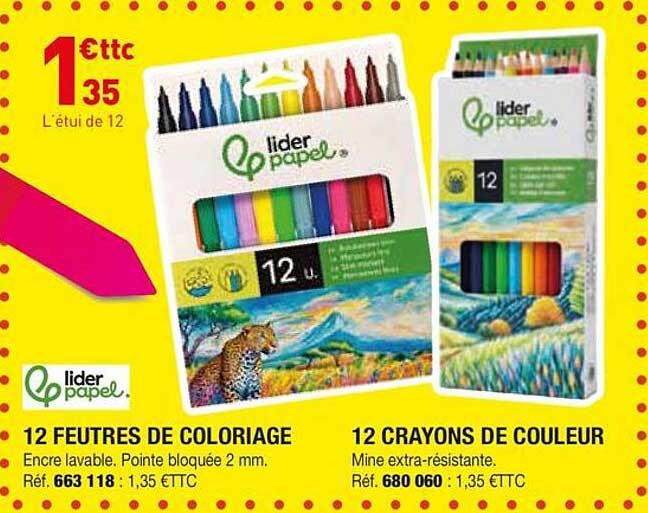 12 FEUTRES DE COLORIAGE