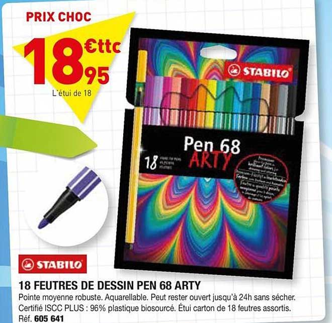 18 FEUTRES DE DESSIN PEN 68 ARTY
