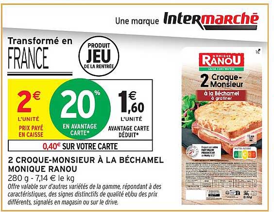 2 CROQUE-MONSIEUR À LA BÉCHAMEL MONIQUE RANOU