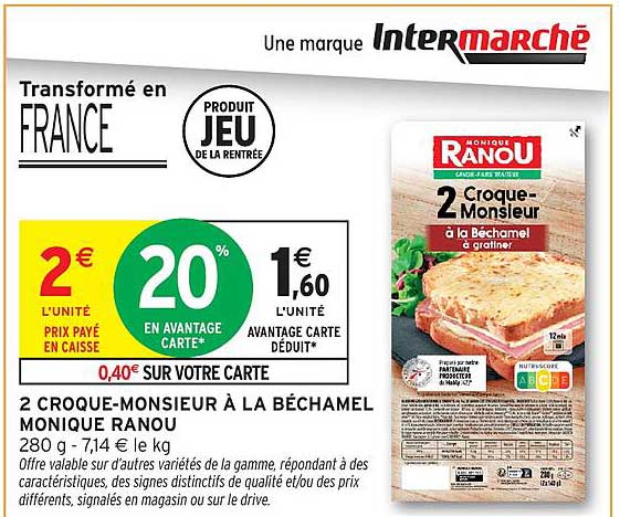 2 CROQUE-MONSIEUR À LA BÉCHAMEL MONIQUE RANOU