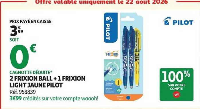 2 FRIXION BALL + 1 FRIXION LIGHT JAUNE PILOT
