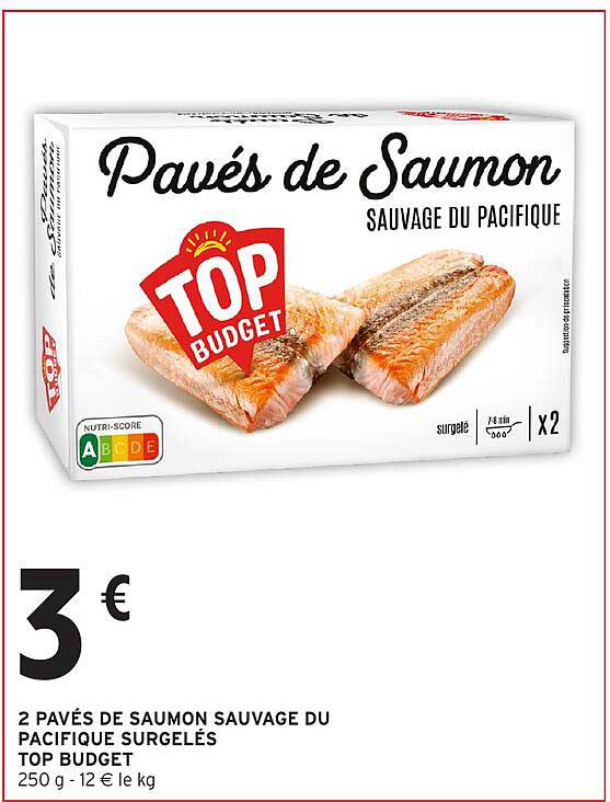 2 PAVÉS DE SAUMON SAUVAGE DU PACIFIQUE SURGELÉS TOP BUDGET