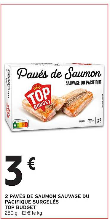2 PAVÉS DE SAUMON SAUVAGE DU PACIFIQUE SURGELÉS TOP BUDGET