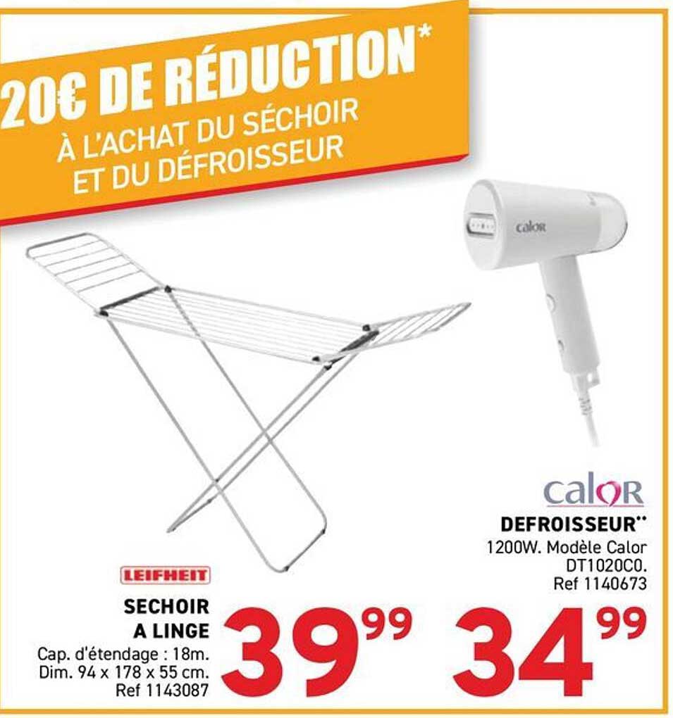 20€ de réduction* à l'achat du séchoir et du défroisseur