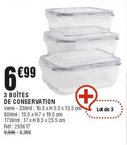3 BOITES DE CONSERVATION